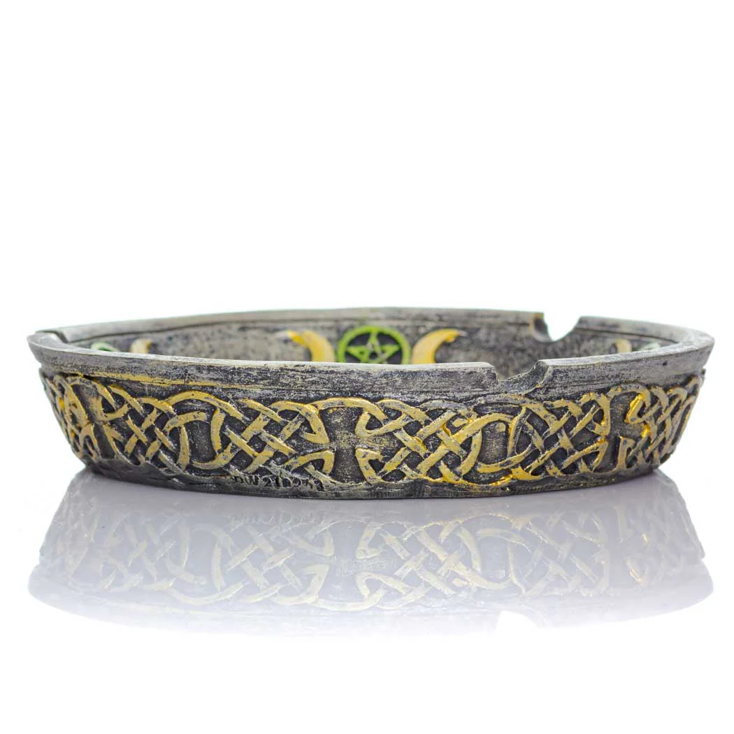 Black Cat Pentagram Polyresin Incense Burner/Ashtray - Image 3