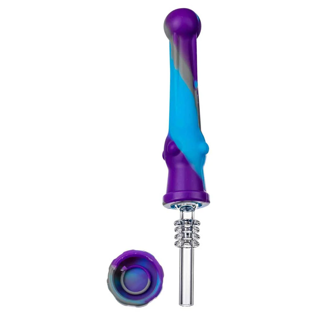 Silicone 6.75" Nectar Collector with Quartz Tip - Image 3