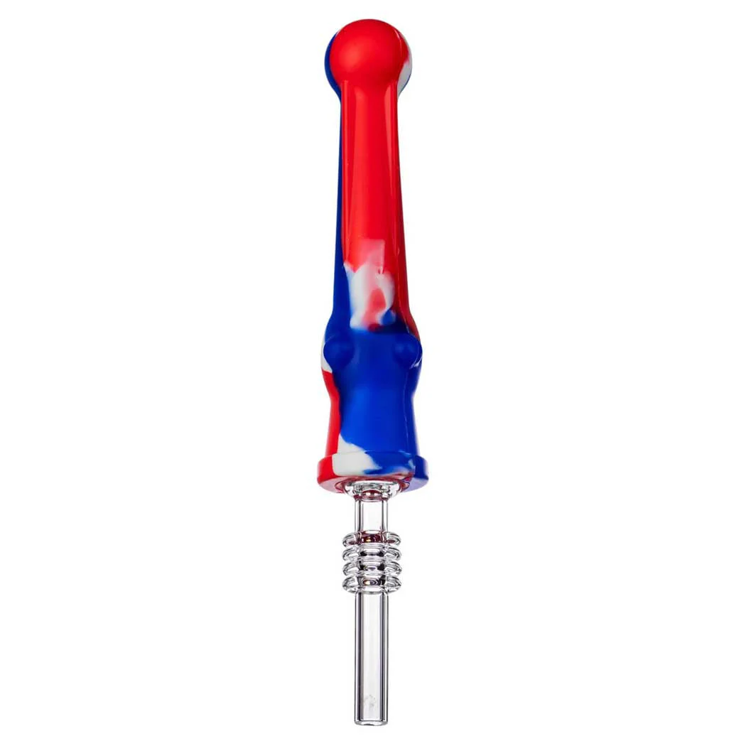 Silicone 6.75" Nectar Collector with Quartz Tip - Image 5