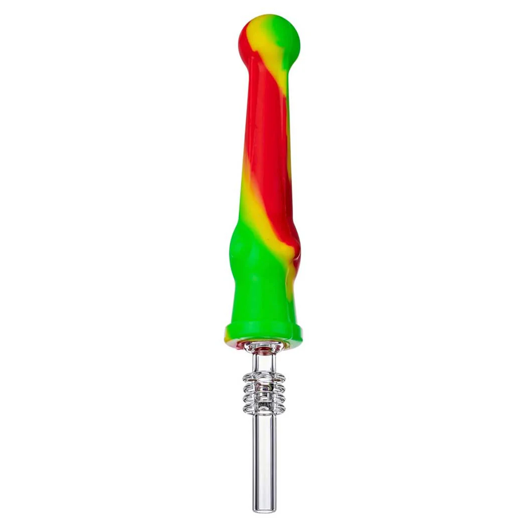 Silicone 6.75" Nectar Collector with Quartz Tip - Image 6