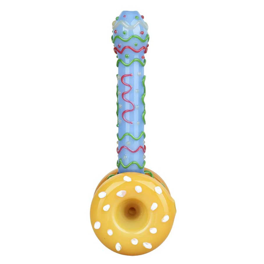 Snack Attack Cheeseburger Hammer Style Glass Hand Pipe - Assorted Colors - Image 3